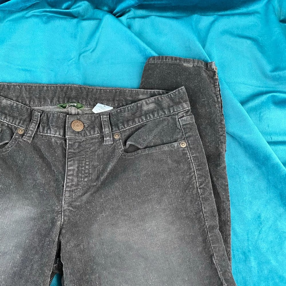J Crew Skinny Fit Stretch Corduroy Pants in Black - Picture 3 of 10
